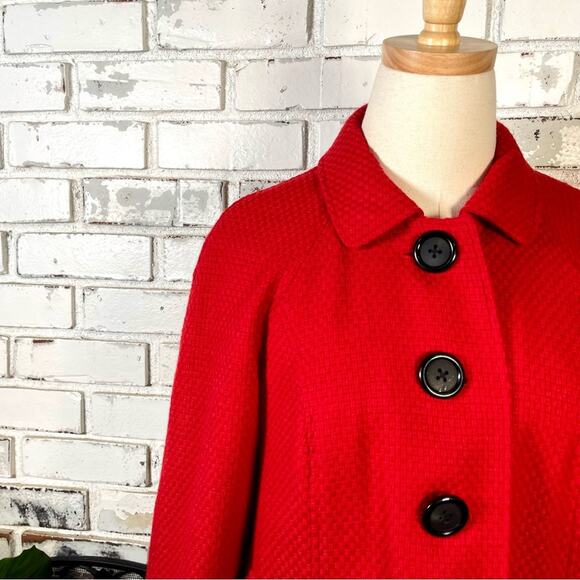 Briggs New York Red Tweed Wool Mix Long Sleeve Large Button Jacket Blazer - Picture 4 of 10